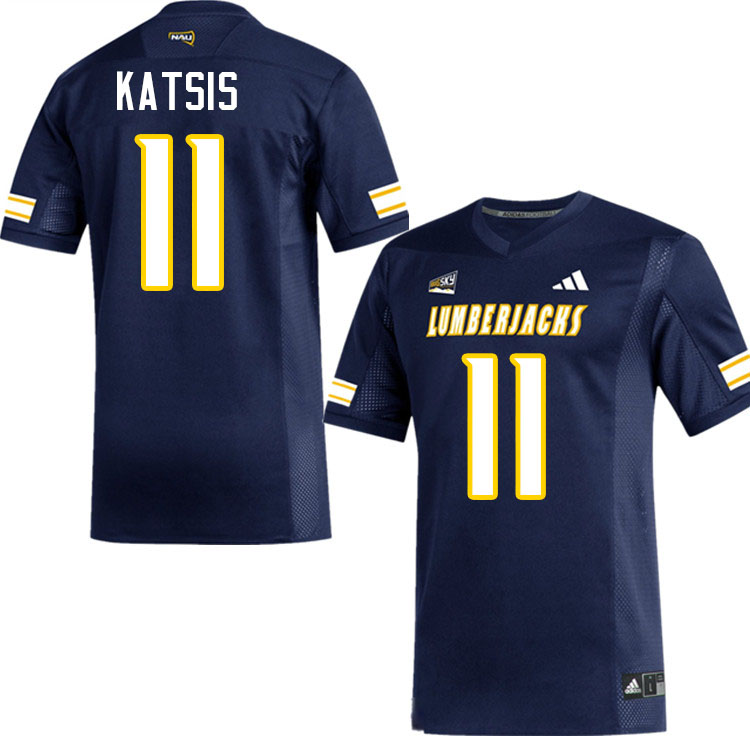 Northern Arizona Lumberjacks #11 Kolbe Katsis College Football Jerseys,Uniforms Stitched-Navy